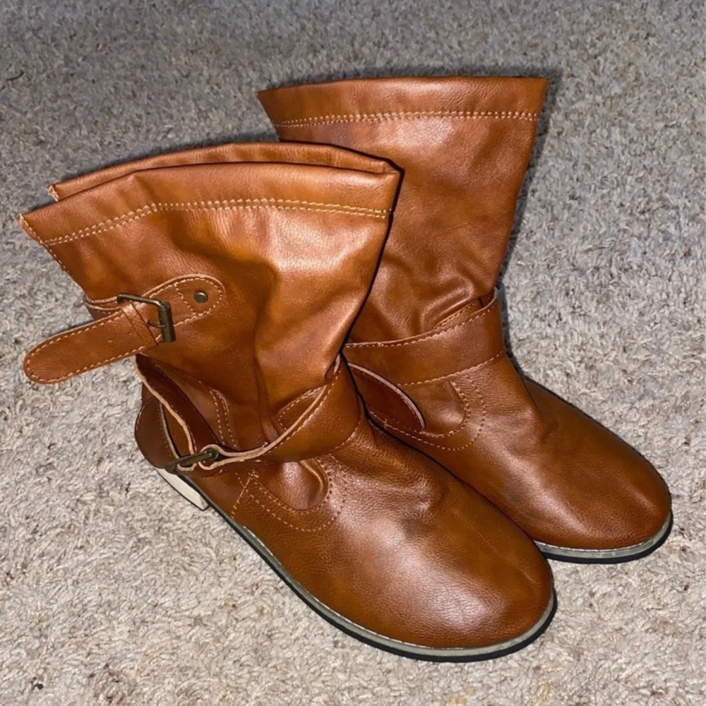 Brown Buckle Boots